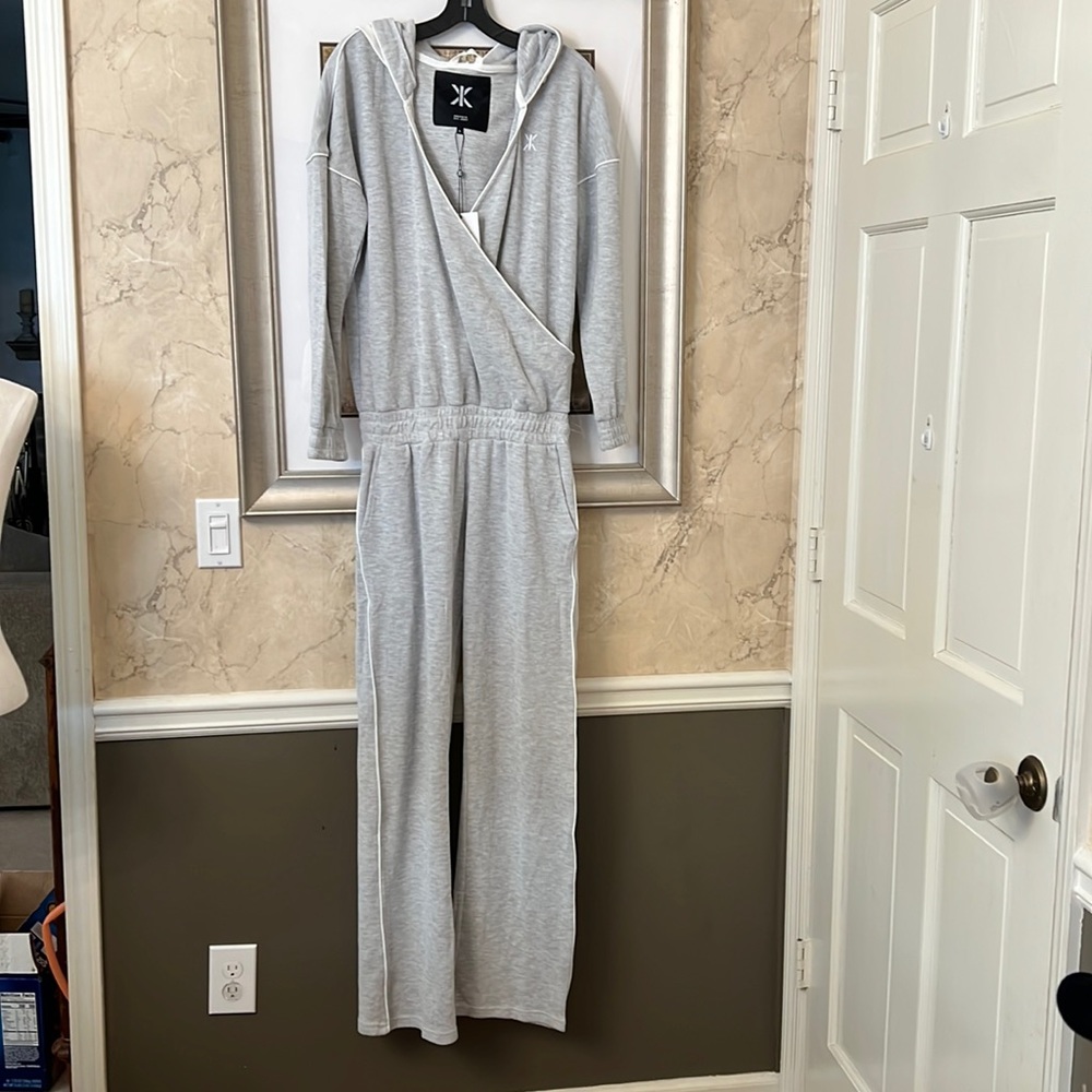 Onepiece Gray Hoodie Jumpsuit size Small